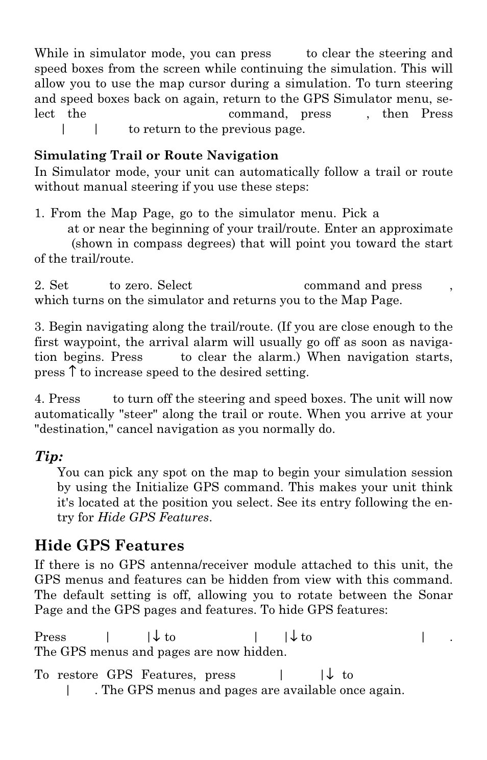 Hide gps features | Lowrance electronic LMS-337C DF User Manual | Page 165 / 216