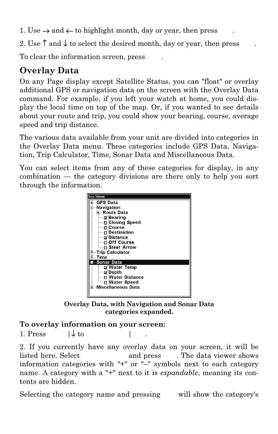 Overlay data | Lowrance electronic LMS-337C DF User Manual | Page 176 / 216