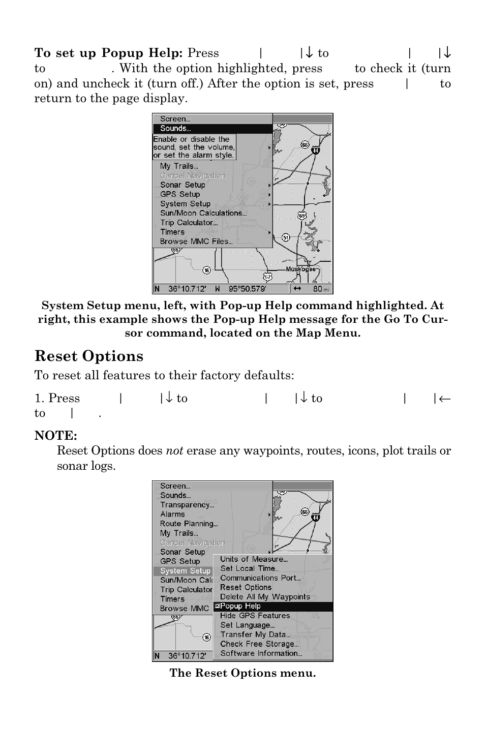 Reset options | Lowrance electronic LMS-337C DF User Manual | Page 180 / 216