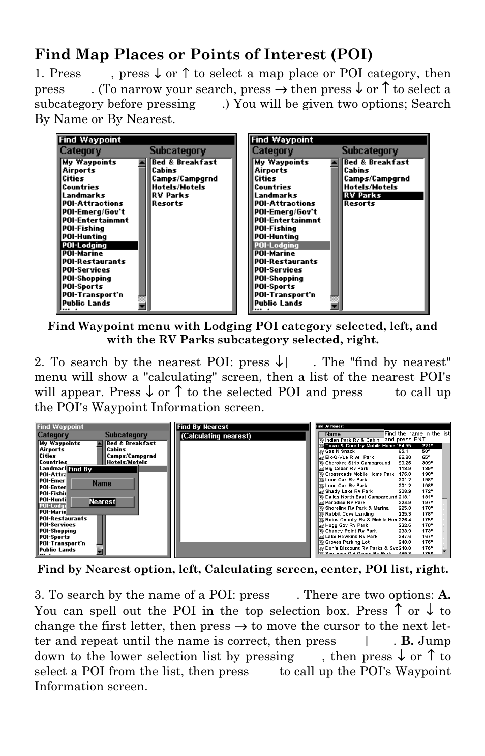 Find map places or points of interest (poi) | Lowrance electronic LMS-337C DF User Manual | Page 196 / 216