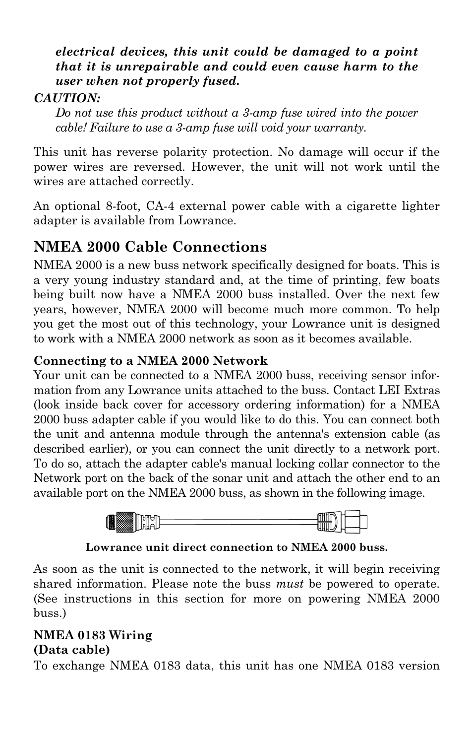 Nmea 2000 cable connections | Lowrance electronic LMS-337C DF User Manual | Page 43 / 216