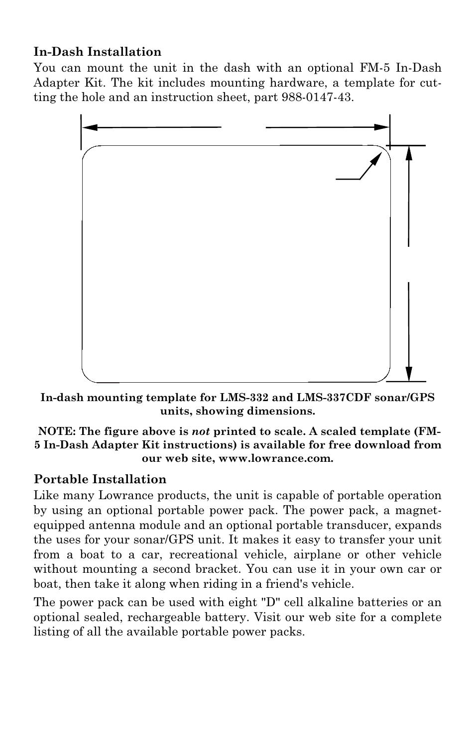 In-dash template | Lowrance electronic LMS-337C DF User Manual | Page 48 / 216