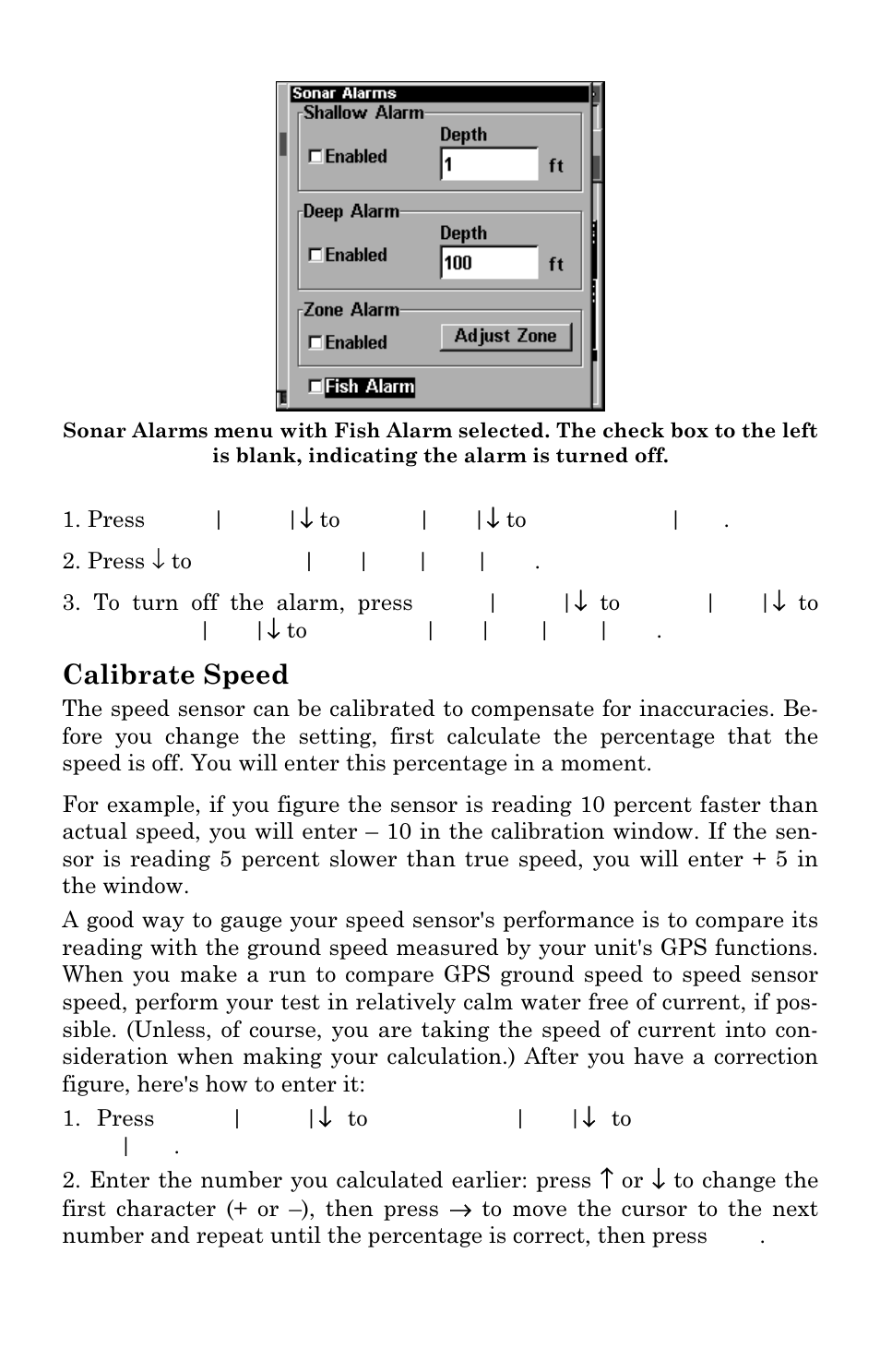 Calibrate speed | Lowrance electronic LMS-337C DF User Manual | Page 73 / 216
