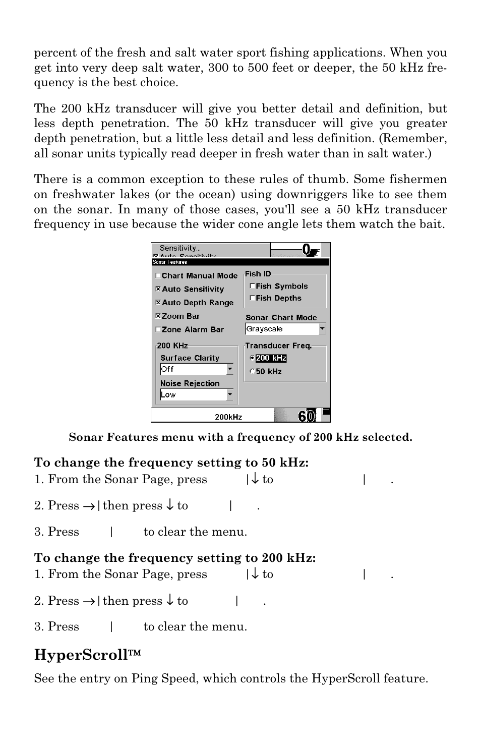 Hyperscroll | Lowrance electronic LMS-337C DF User Manual | Page 83 / 216