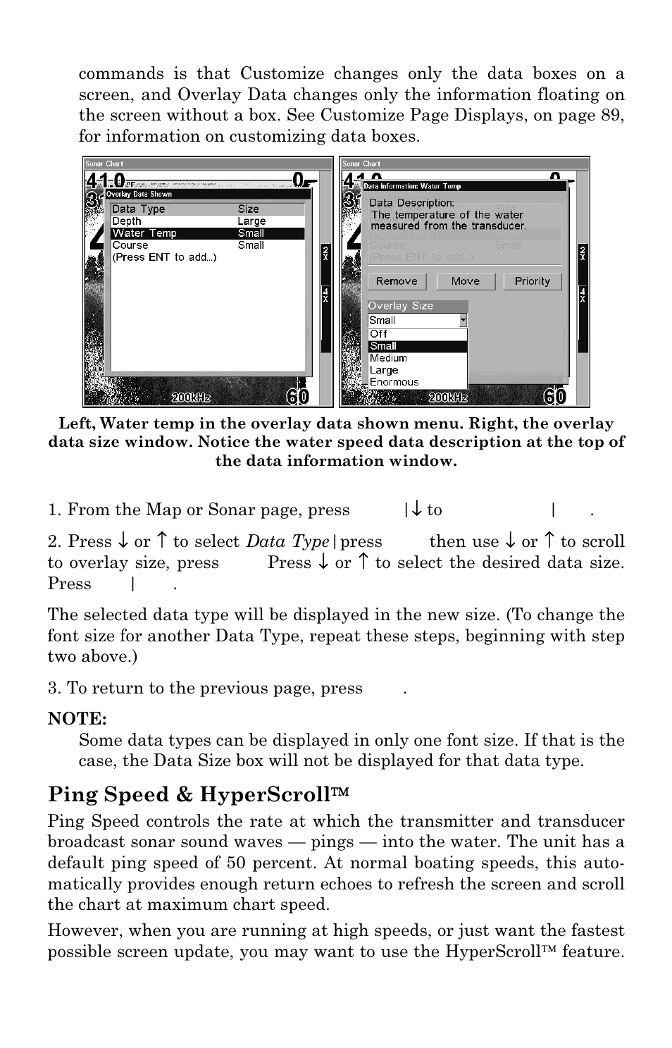 Ping speed & hyperscroll | Lowrance electronic LMS-337C DF User Manual | Page 88 / 216