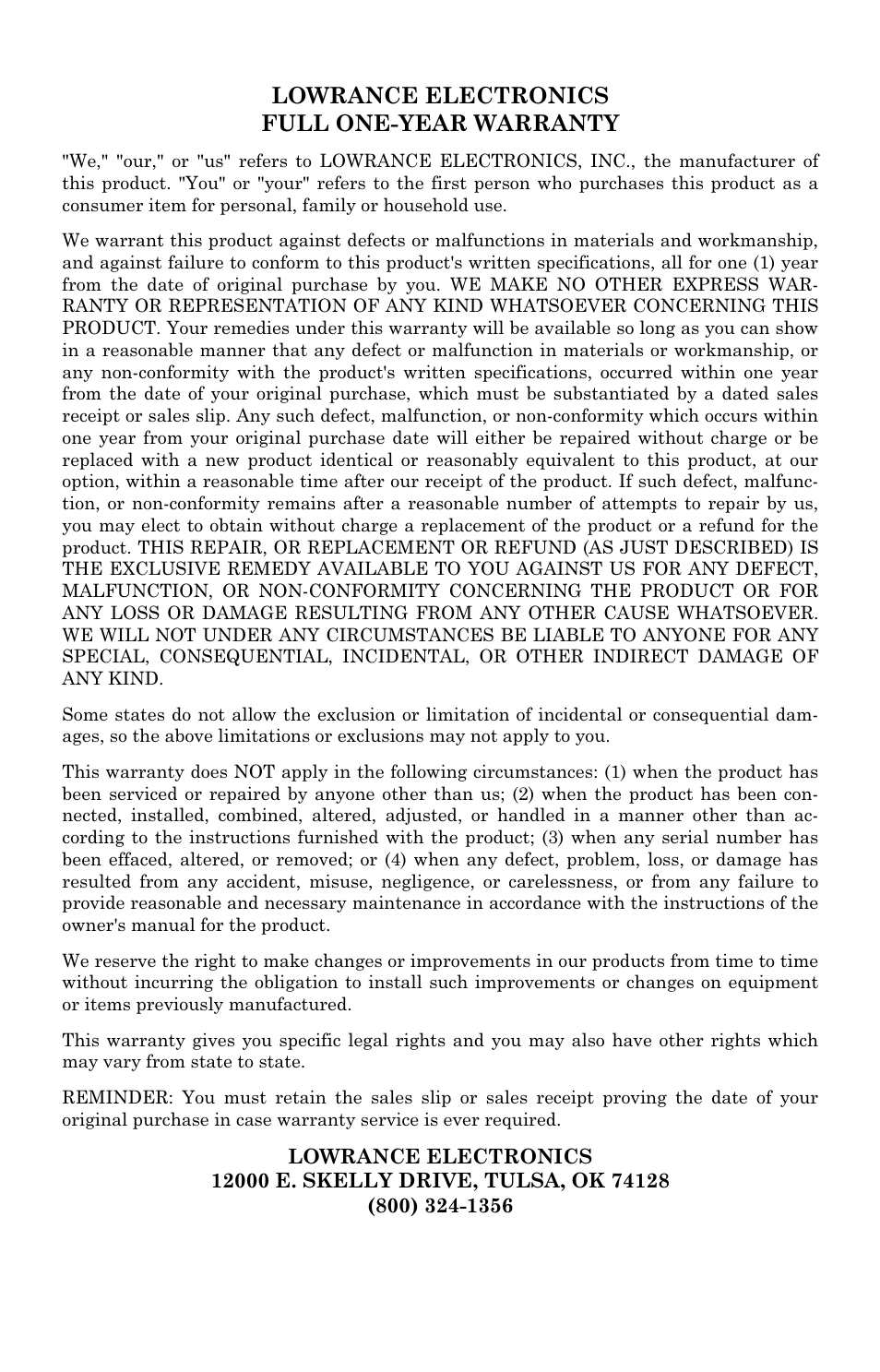 Lowrance electronic H2O User Manual | Page 121 / 124