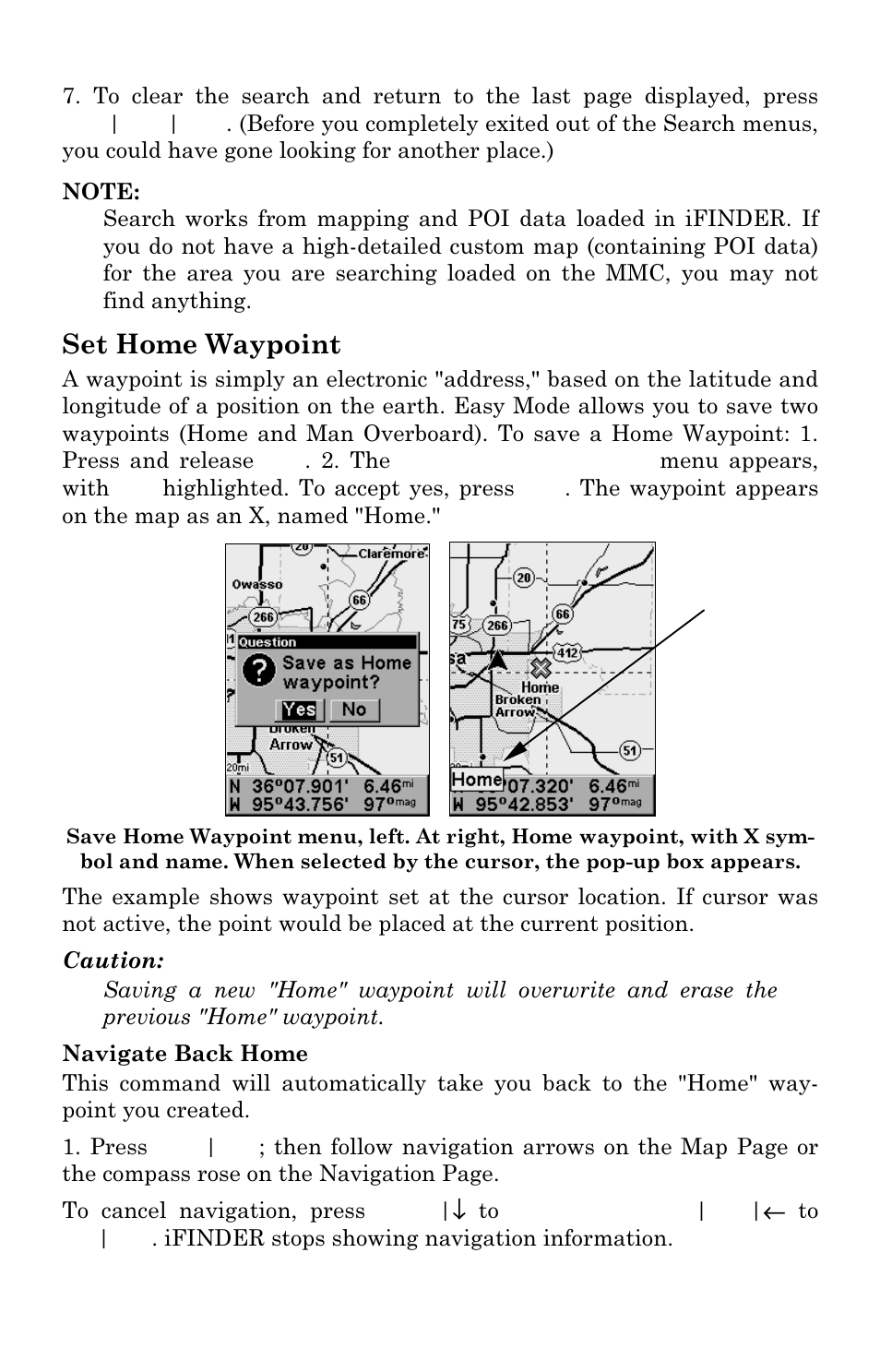 Set home waypoint | Lowrance electronic H2O User Manual | Page 36 / 124