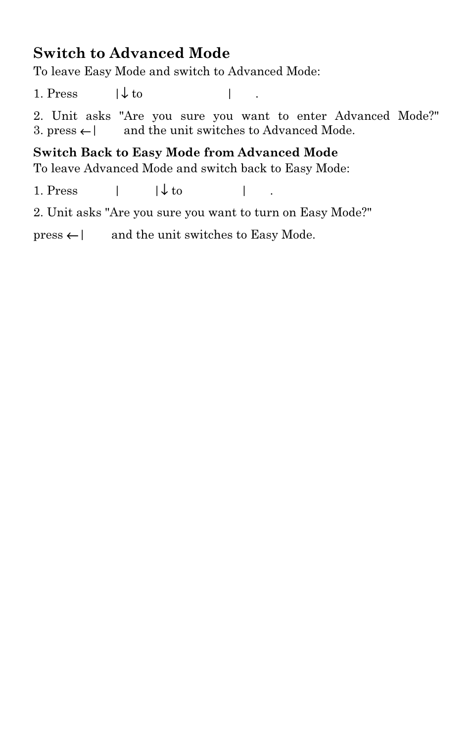 Switch to advanced mode | Lowrance electronic H2O User Manual | Page 44 / 124