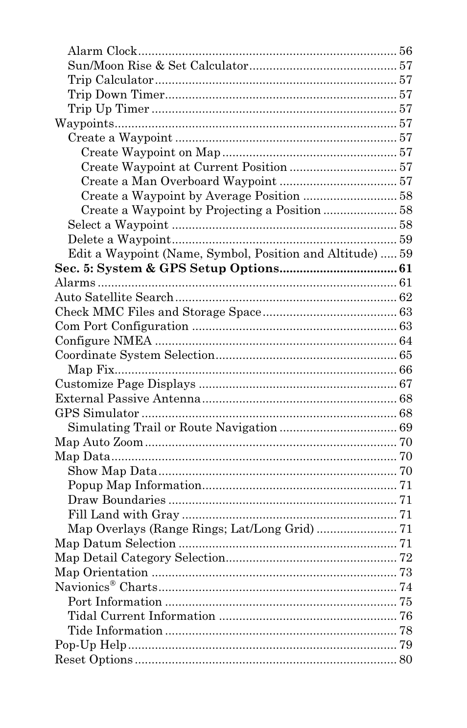 Lowrance electronic H2O User Manual | Page 5 / 124
