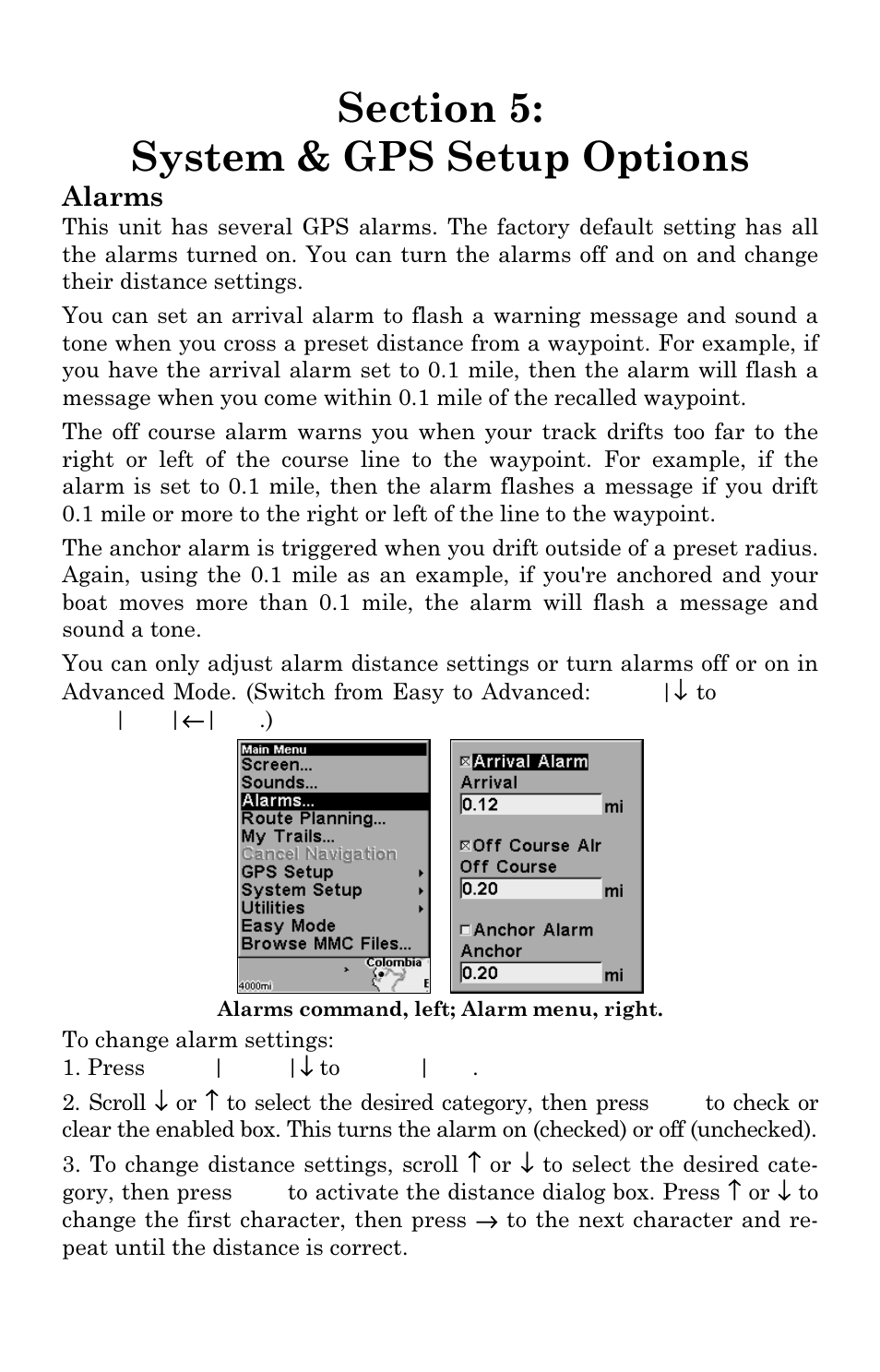 Alarms | Lowrance electronic H2O User Manual | Page 67 / 124