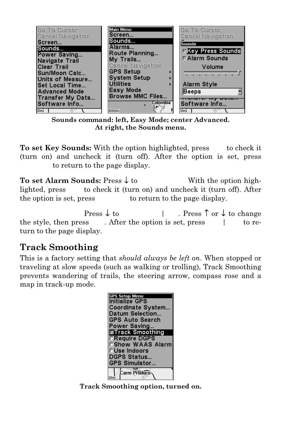 Track smoothing | Lowrance electronic H2O User Manual | Page 91 / 124