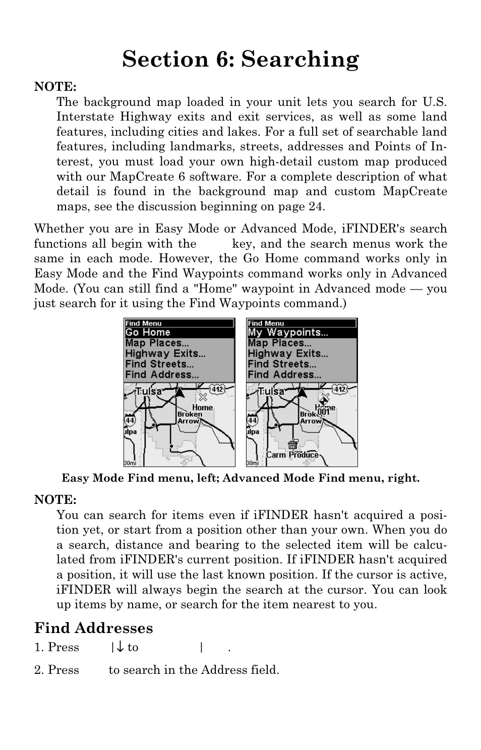 Find addresses | Lowrance electronic H2O User Manual | Page 97 / 124