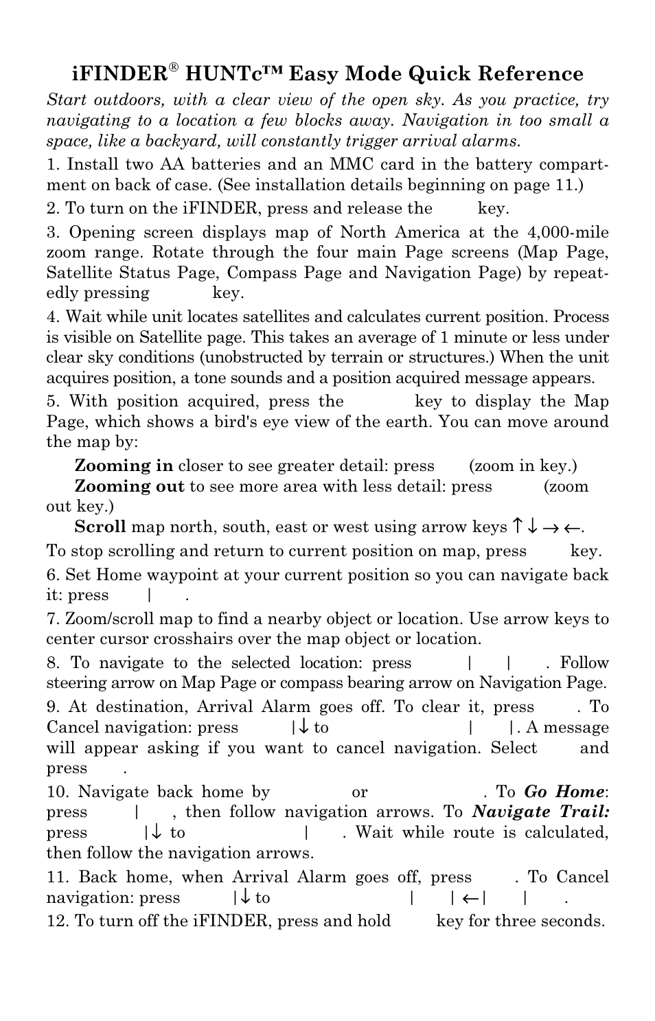 Ifinder, Huntc™ easy mode quick reference | Lowrance electronic Lowrance iFINDER Hunt User Manual | Page 37 / 160