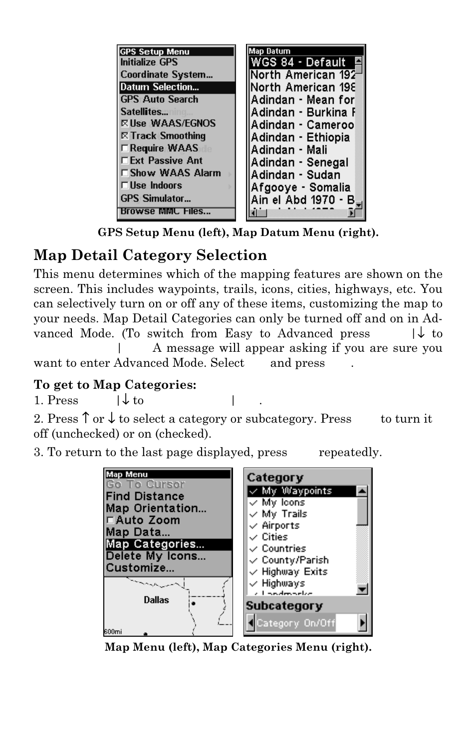 Map detail category selection | Lowrance electronic Lowrance iFINDER Hunt User Manual | Page 96 / 160