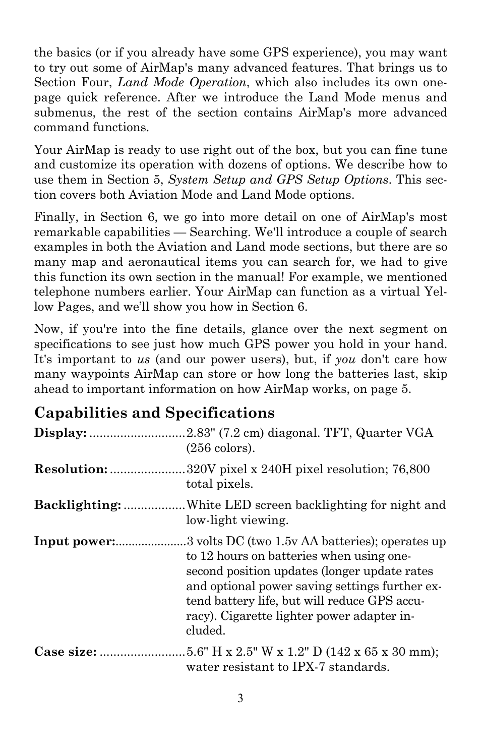 Capabilities and specifications | Lowrance electronic AirMap 600c User Manual | Page 11 / 152