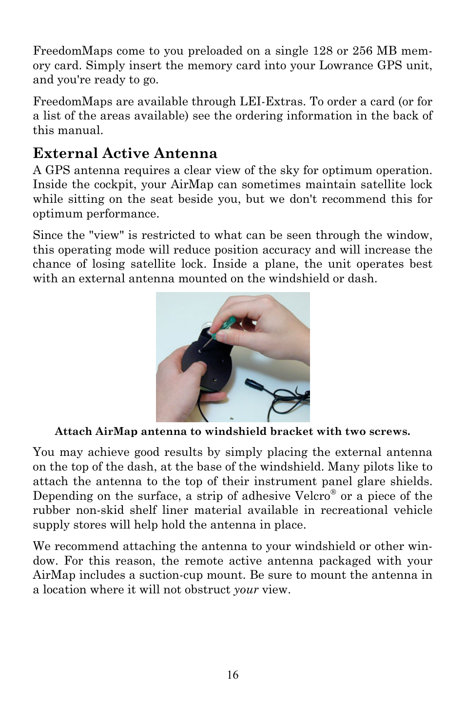 External active antenna | Lowrance electronic AirMap 600c User Manual | Page 24 / 152