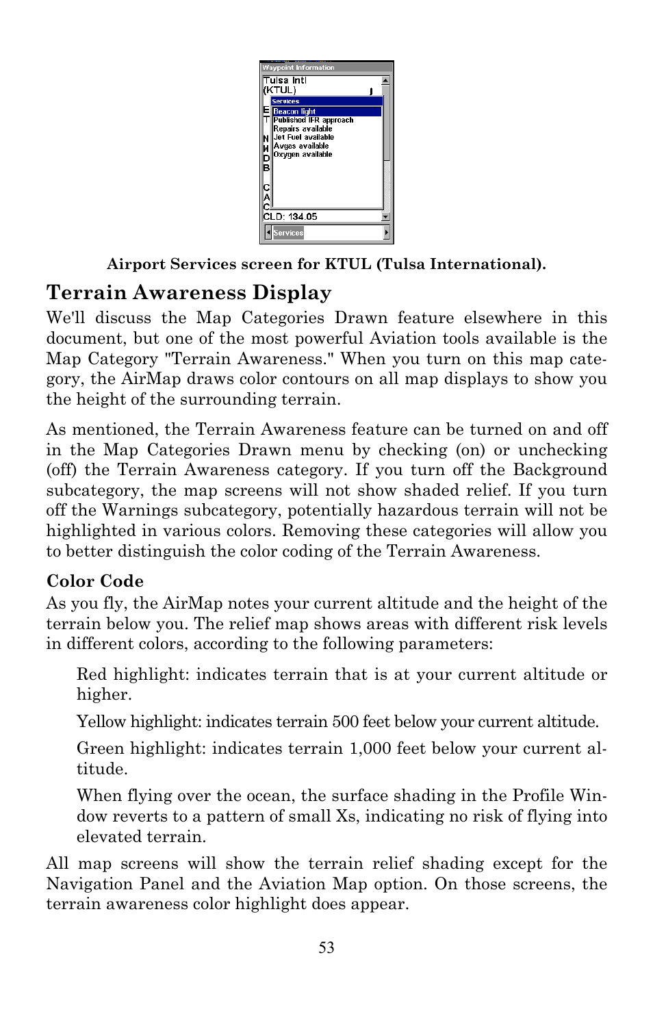 Terrain awareness display | Lowrance electronic AirMap 600c User Manual | Page 61 / 152