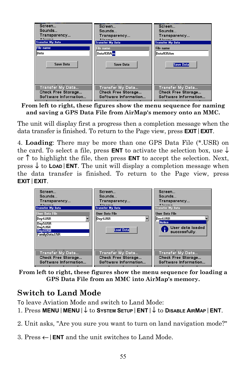 Switch to land mode | Lowrance electronic AirMap 600c User Manual | Page 63 / 152