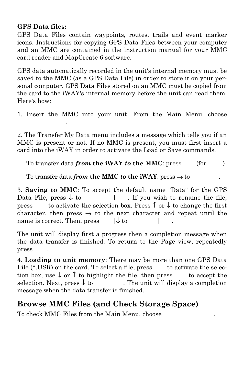 Browse mmc files (and check storage space) | Lowrance electronic 100M User Manual | Page 43 / 68