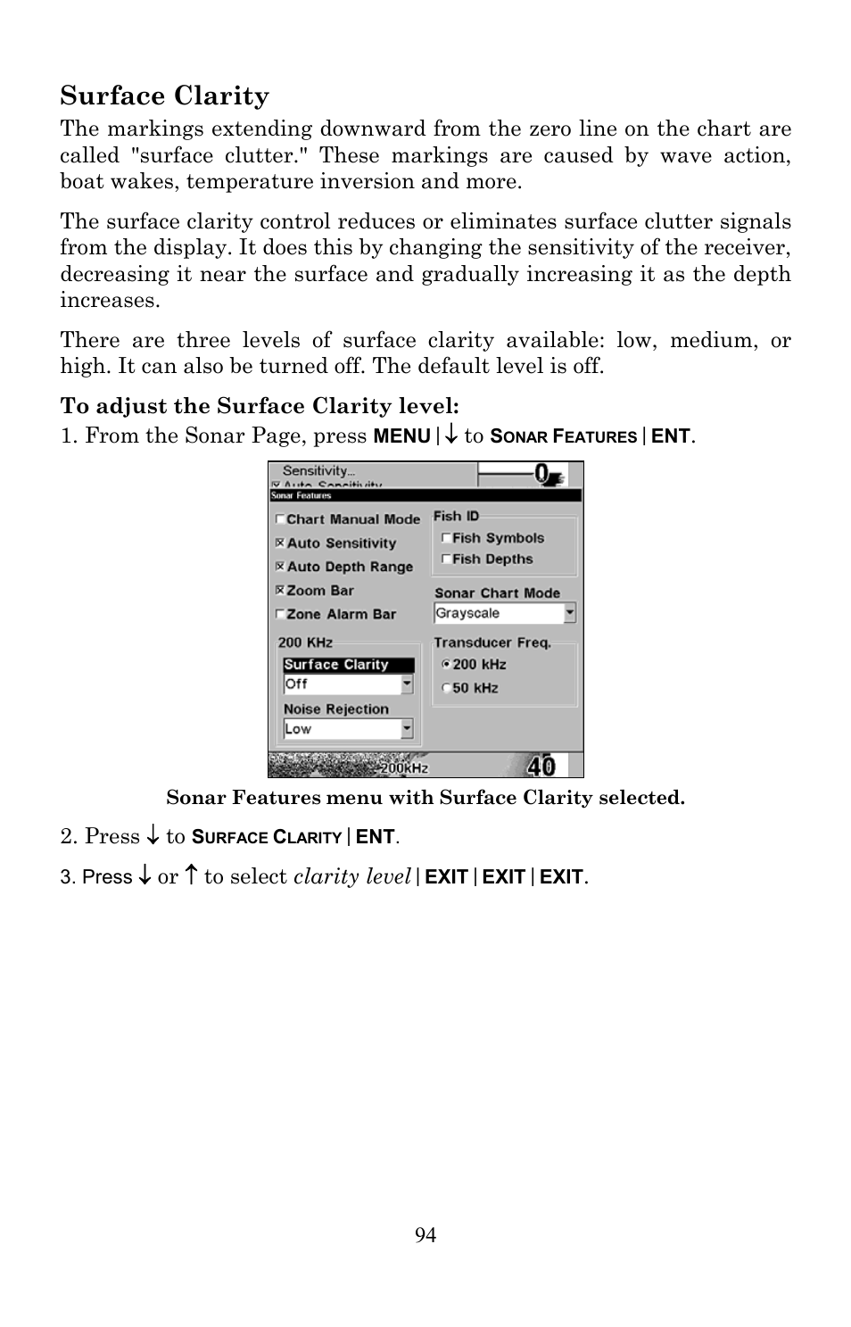 Surface clarity | Lowrance electronic Lowrance LMS-522c iGPS User Manual | Page 104 / 252