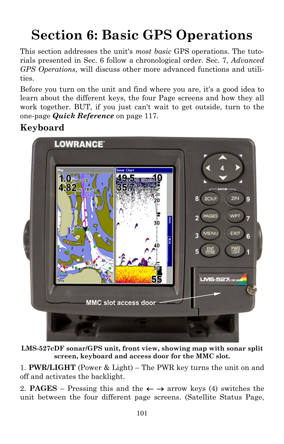 Keyboard | Lowrance electronic Lowrance LMS-522c iGPS User Manual | Page 111 / 252