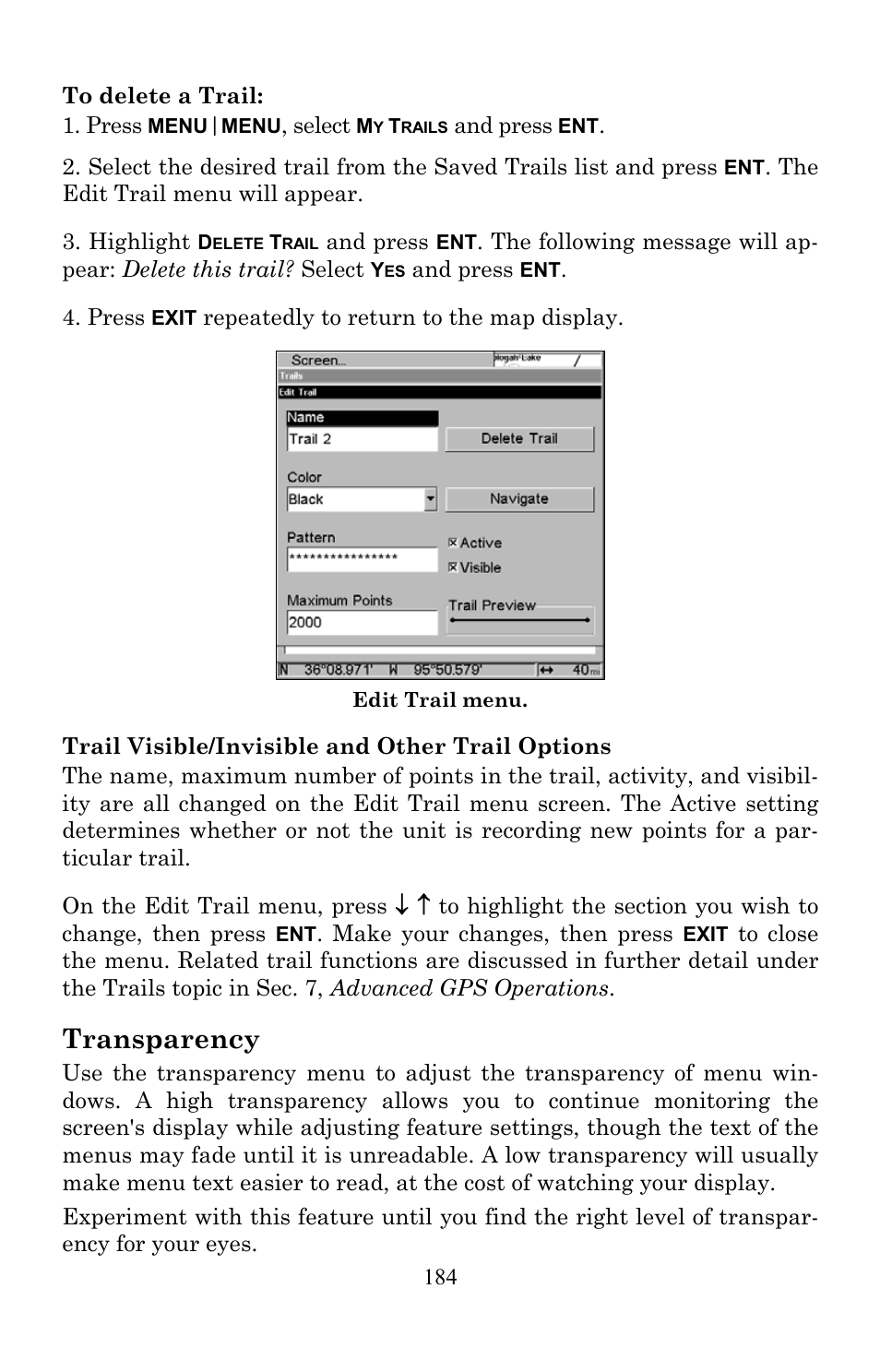 Transparency | Lowrance electronic Lowrance LMS-522c iGPS User Manual | Page 194 / 252