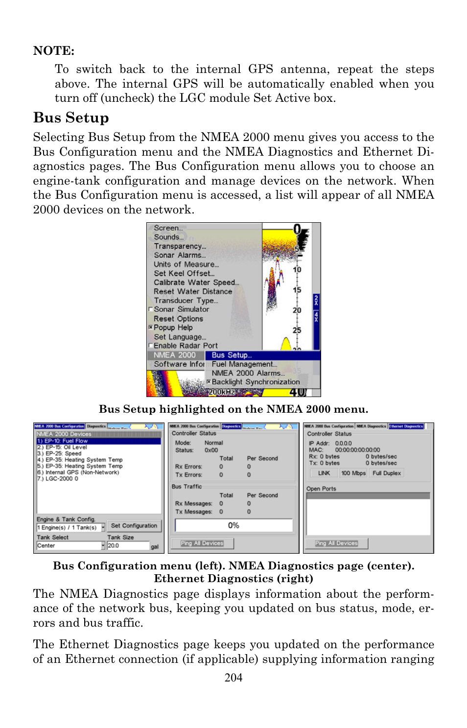 Bus setup | Lowrance electronic Lowrance LMS-522c iGPS User Manual | Page 214 / 252