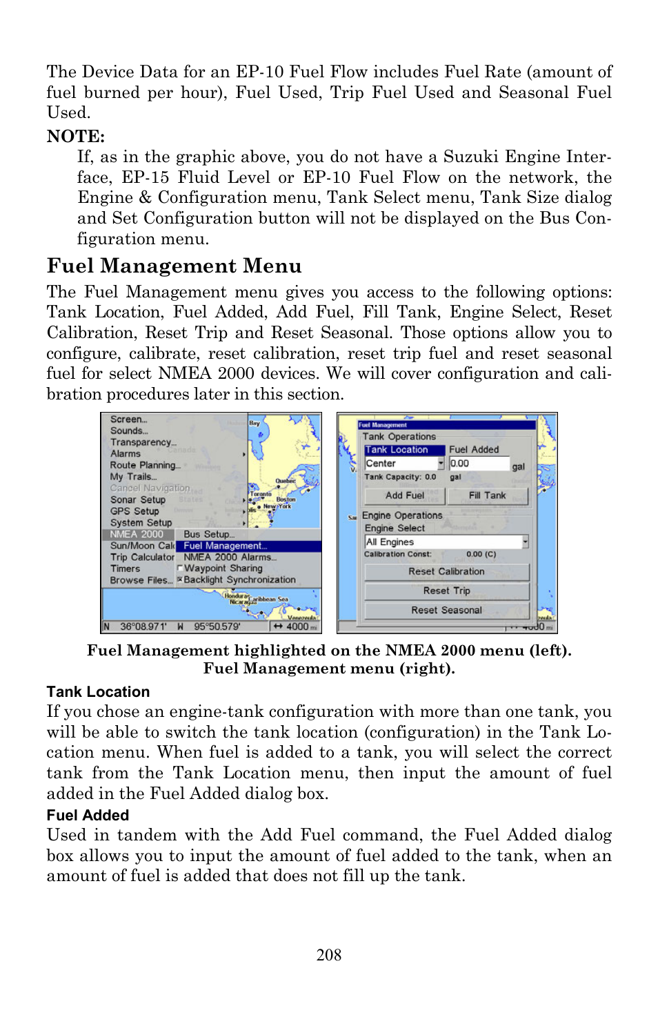 Fuel management menu | Lowrance electronic Lowrance LMS-522c iGPS User Manual | Page 218 / 252