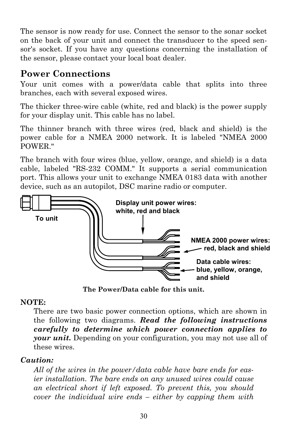 Power connections | Lowrance electronic Lowrance LMS-522c iGPS User Manual | Page 40 / 252