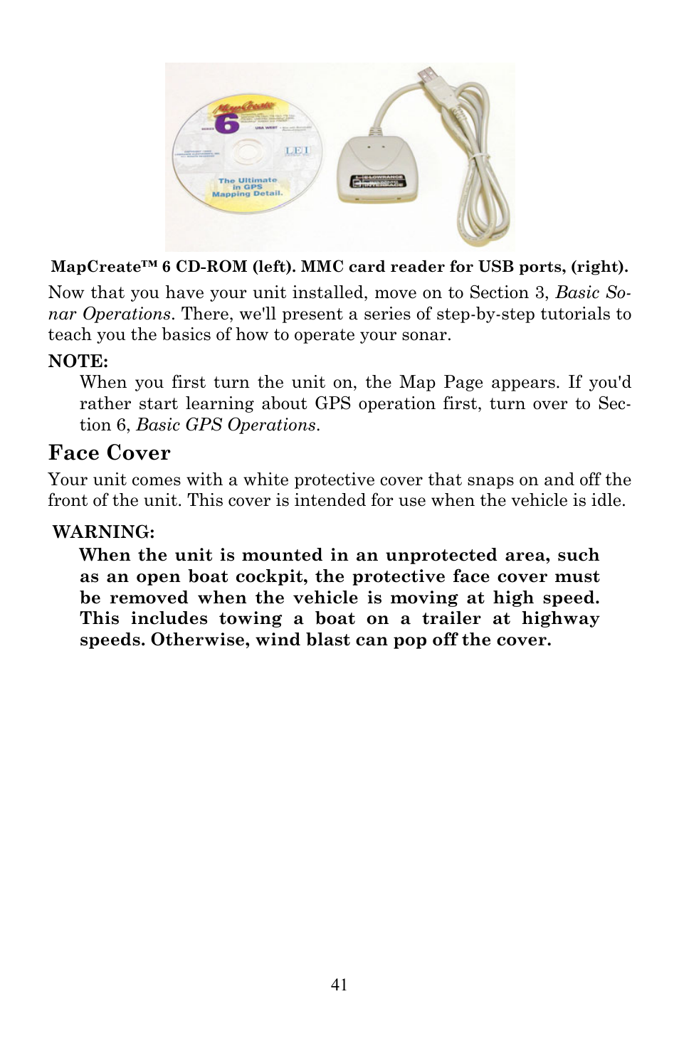 Face cover | Lowrance electronic Lowrance LMS-522c iGPS User Manual | Page 51 / 252