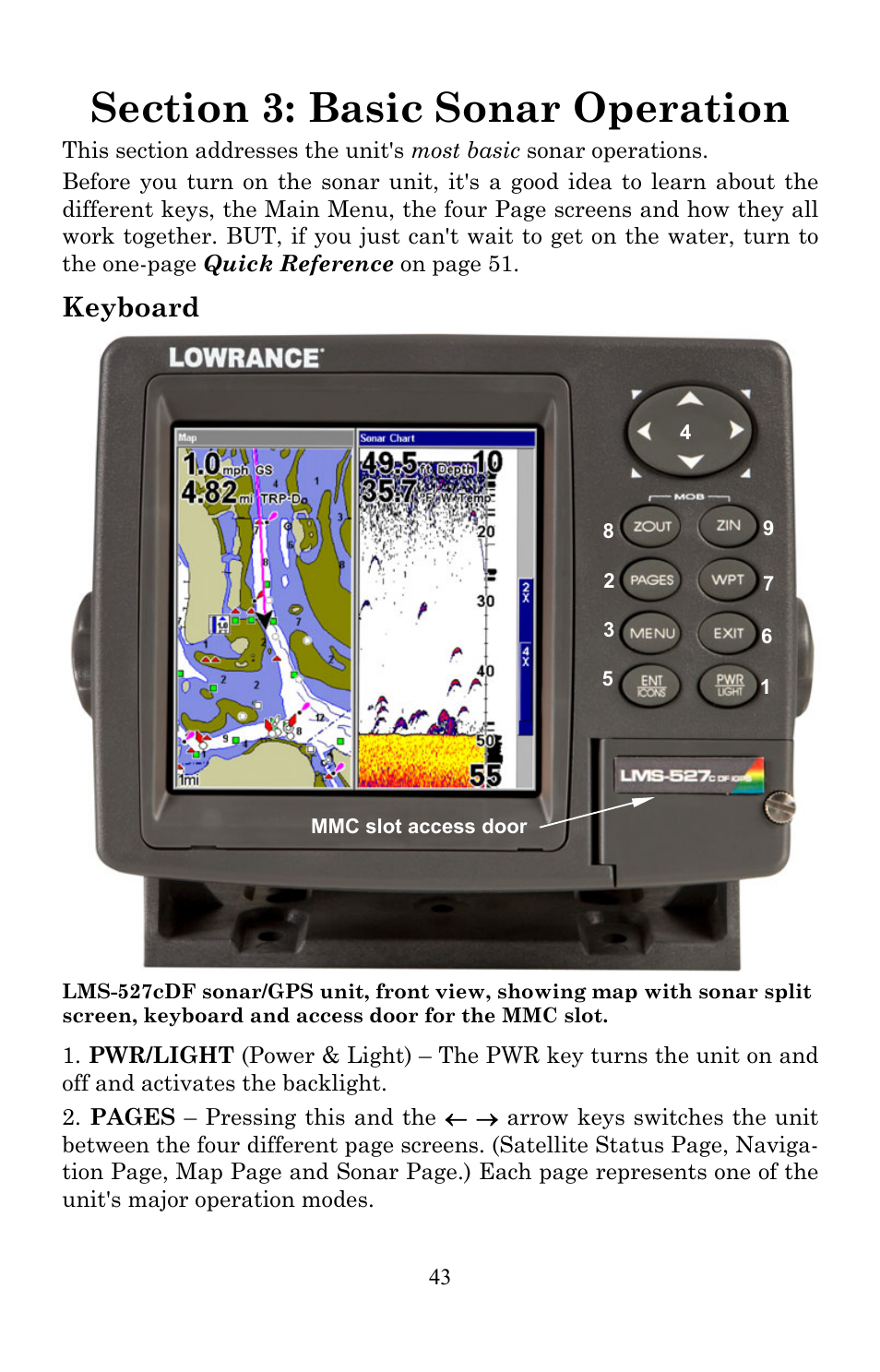 Keyboard | Lowrance electronic Lowrance LMS-522c iGPS User Manual | Page 53 / 252