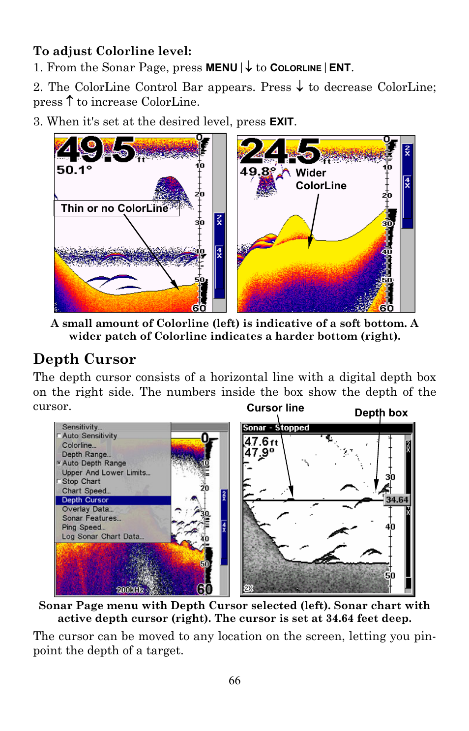 Depth cursor | Lowrance electronic Lowrance LMS-522c iGPS User Manual | Page 76 / 252