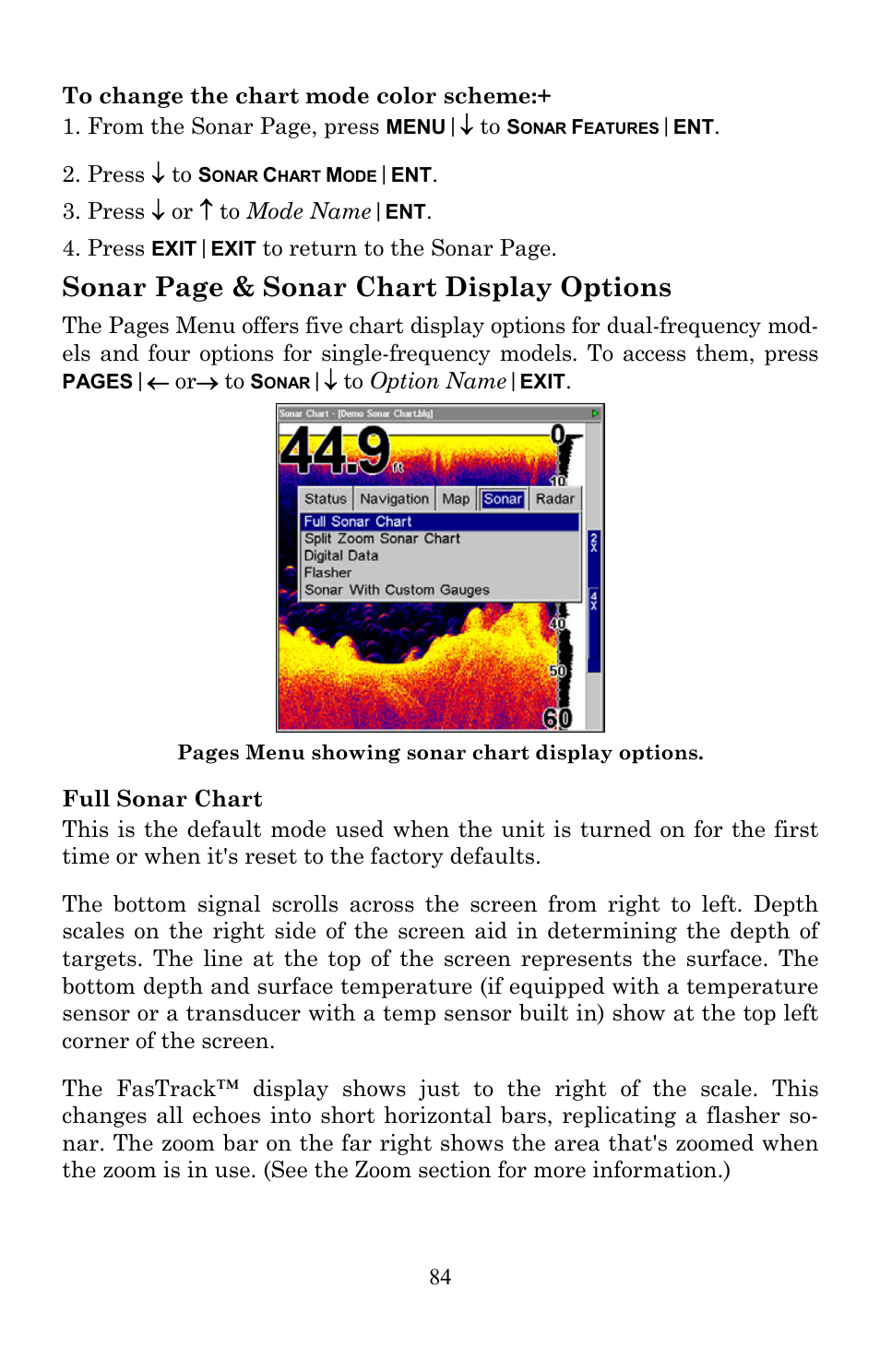 Sonar page & sonar chart display options | Lowrance electronic Lowrance LMS-522c iGPS User Manual | Page 94 / 252