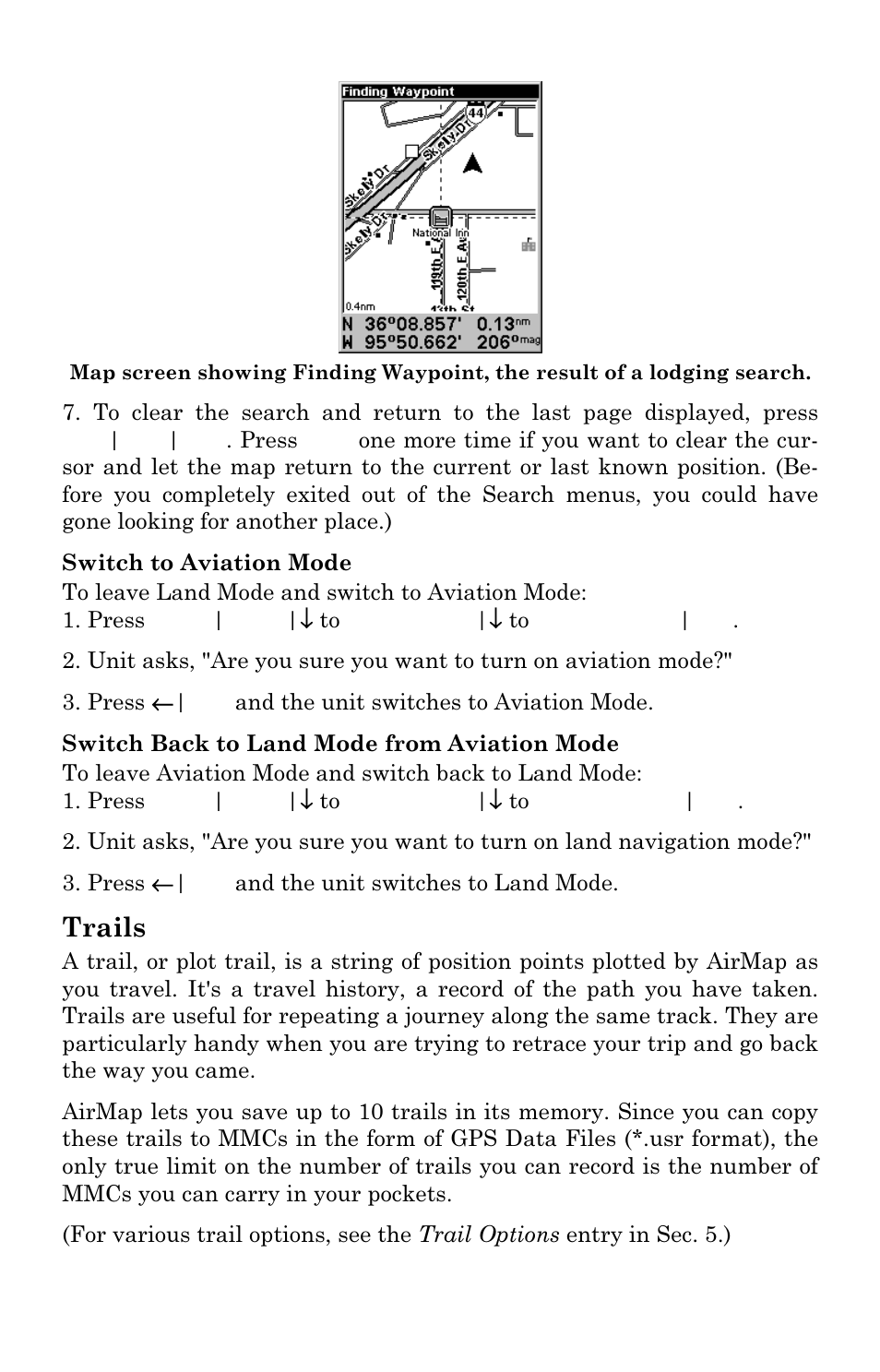 Trails | Lowrance electronic AirMap 500 User Manual | Page 68 / 132