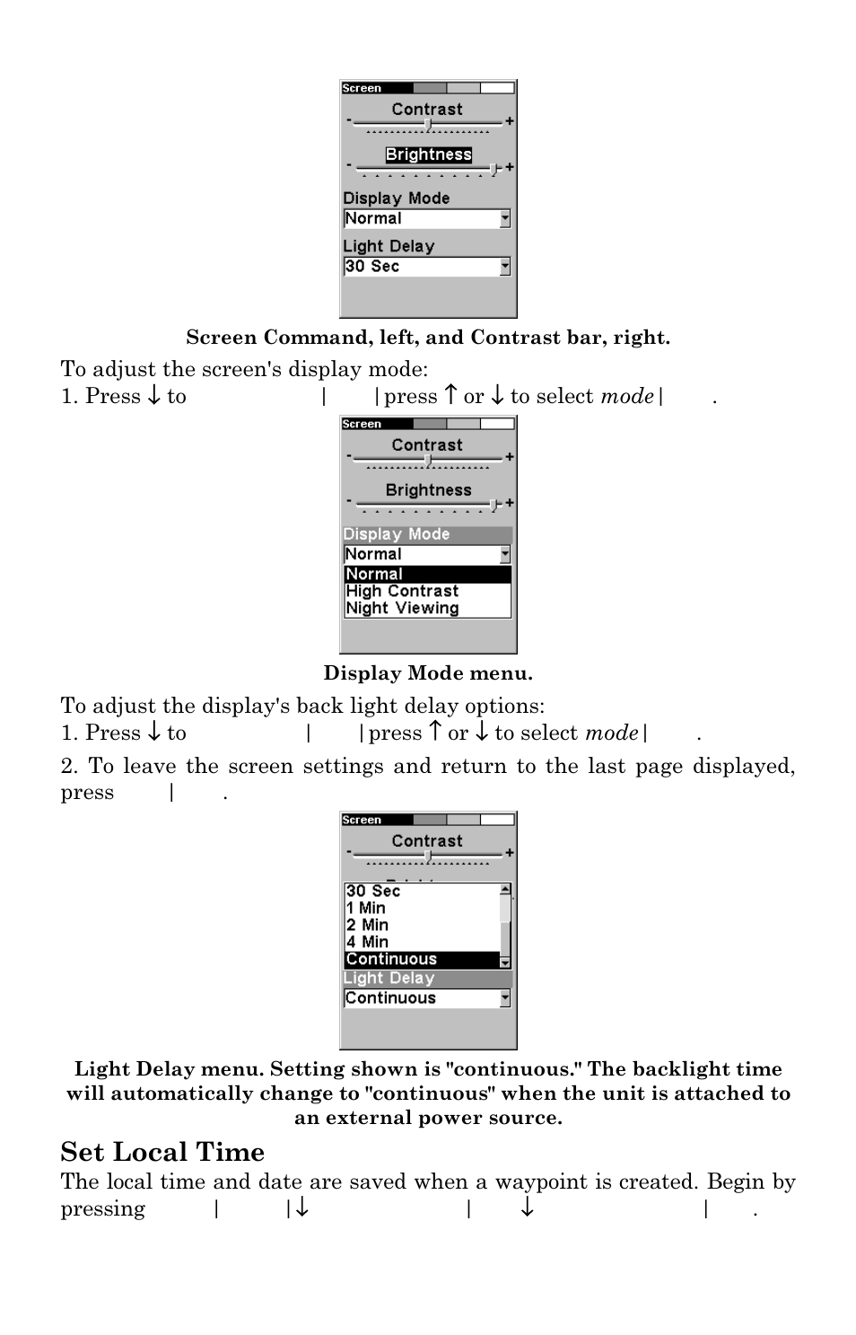 Set local time | Lowrance electronic AirMap 500 User Manual | Page 93 / 132