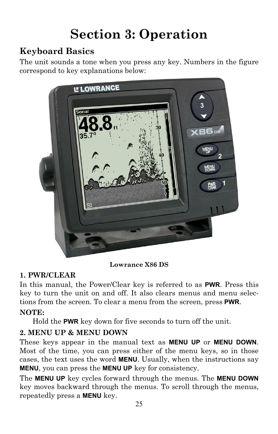 Keyboard basics | Lowrance electronic X86 TX User Manual | Page 29 / 56