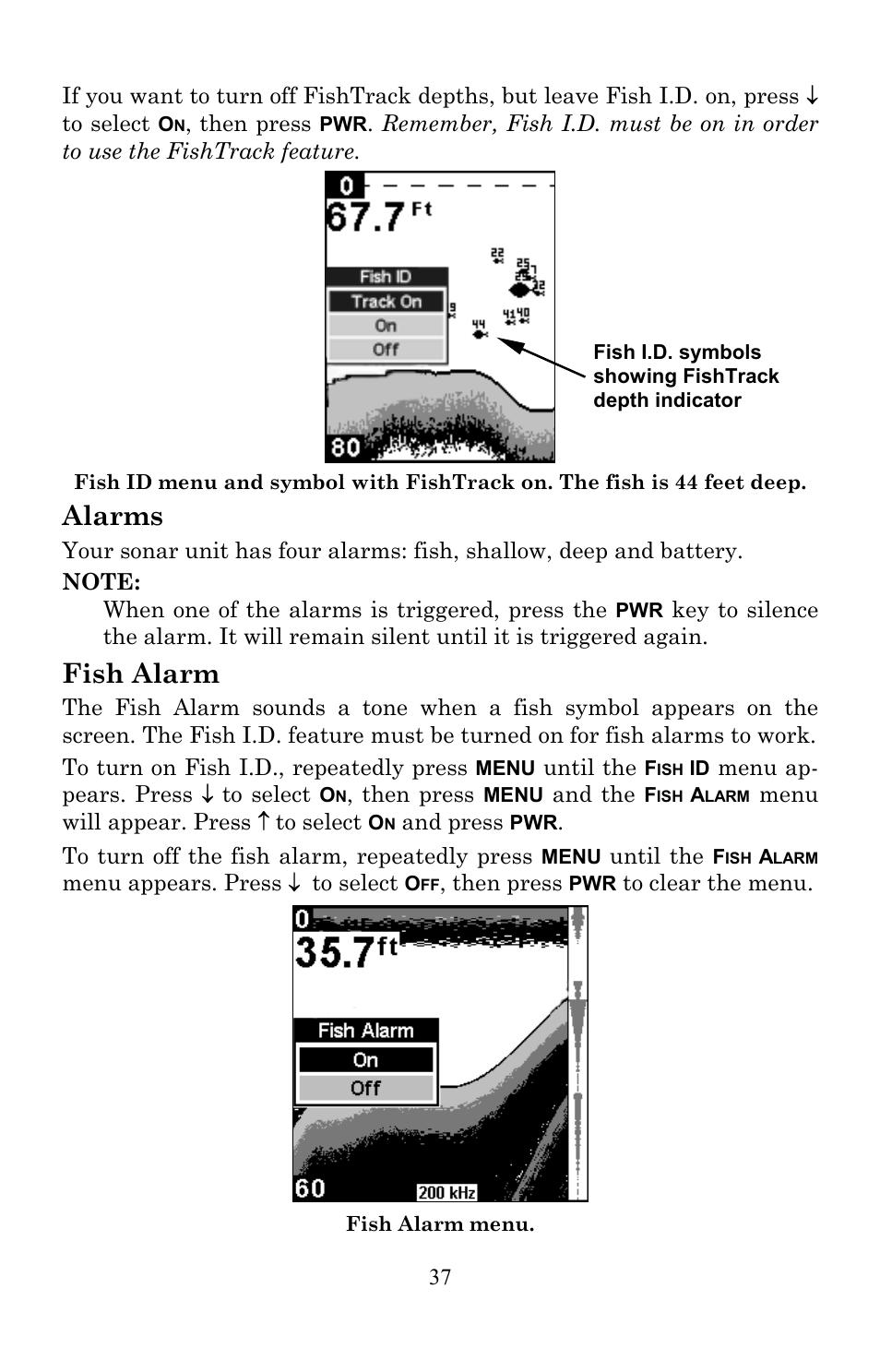 Alarms, Fish alarm | Lowrance electronic X86 TX User Manual | Page 41 / 56