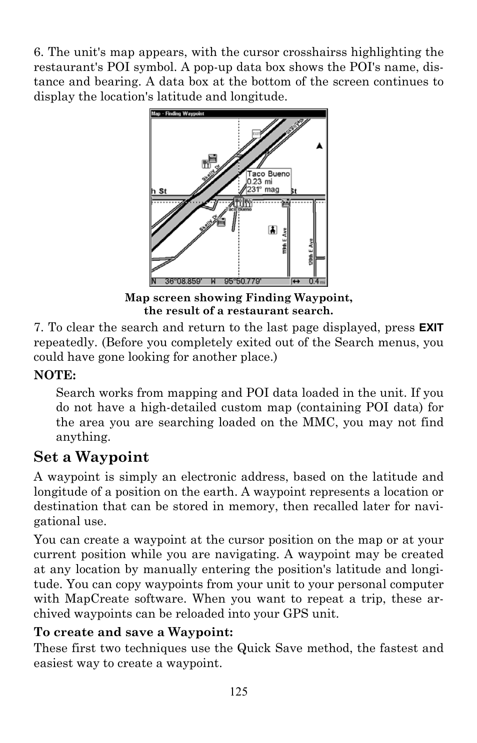 Set a waypoint | Lowrance electronic Lowrance Fish-finding Sonar & Mapping GPS LMS-520C User Manual | Page 135 / 252