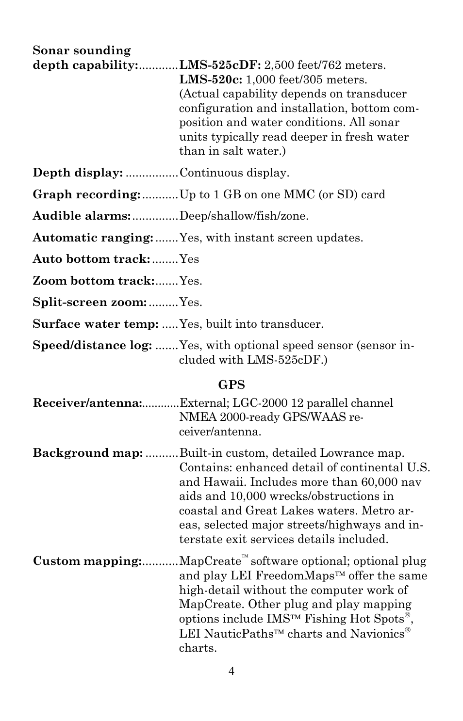 Lowrance electronic Lowrance Fish-finding Sonar & Mapping GPS LMS-520C User Manual | Page 14 / 252