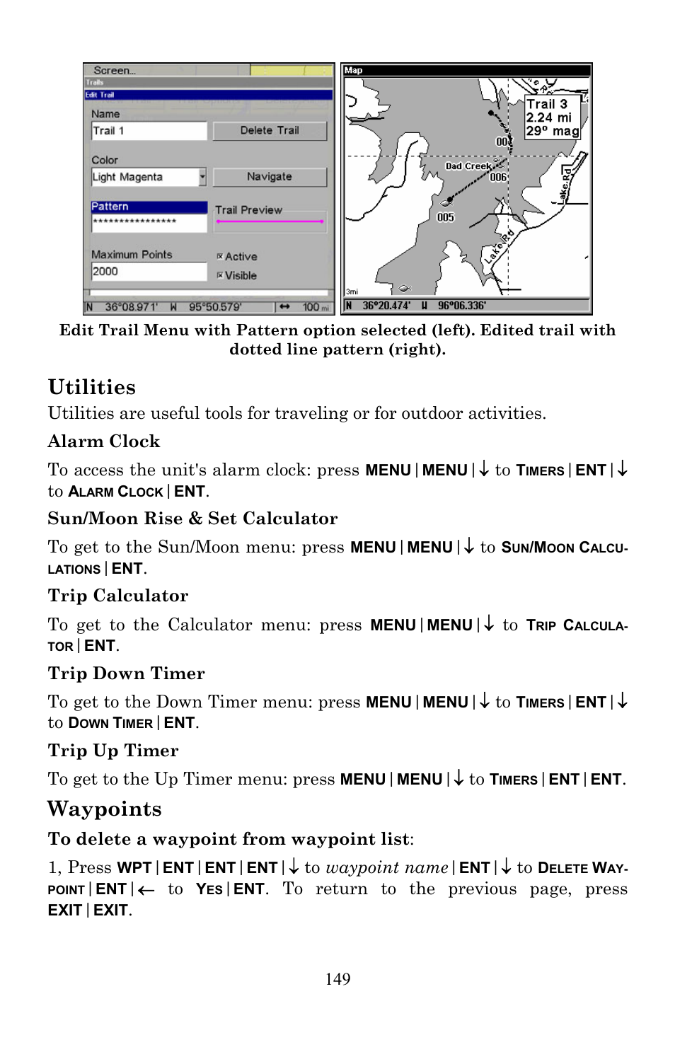 Utilities, Waypoints | Lowrance electronic Lowrance Fish-finding Sonar & Mapping GPS LMS-520C User Manual | Page 159 / 252