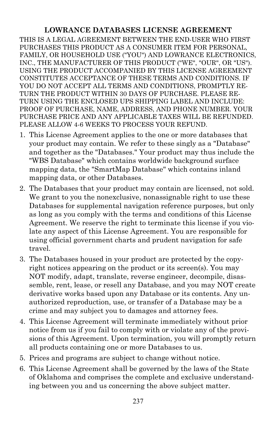 Lowrance electronic Lowrance Fish-finding Sonar & Mapping GPS LMS-520C User Manual | Page 247 / 252