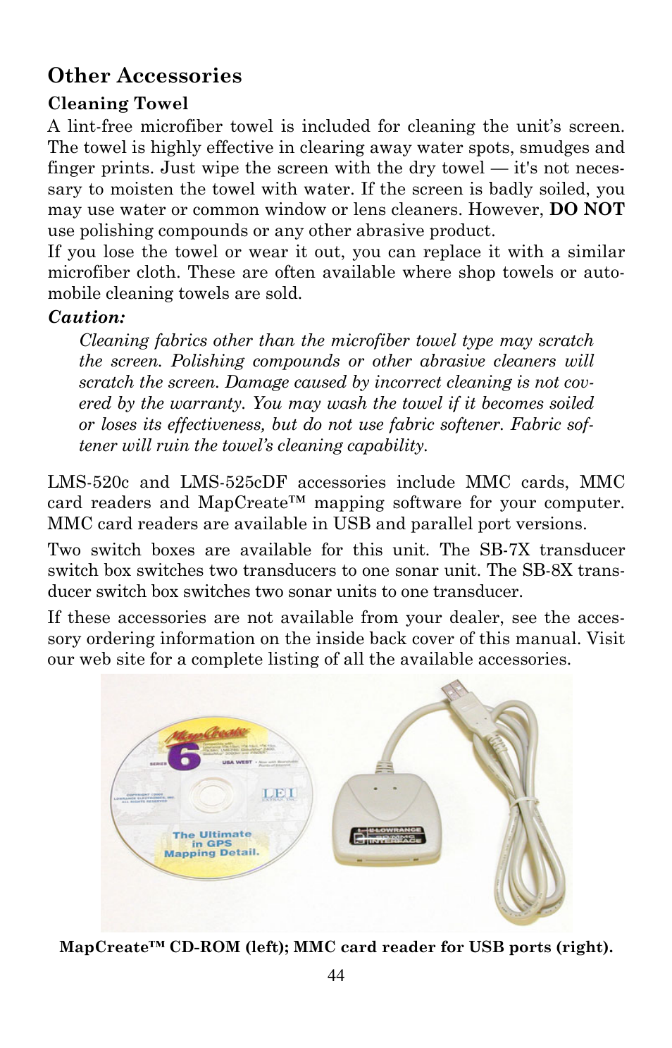 Other accessories | Lowrance electronic Lowrance Fish-finding Sonar & Mapping GPS LMS-520C User Manual | Page 54 / 252