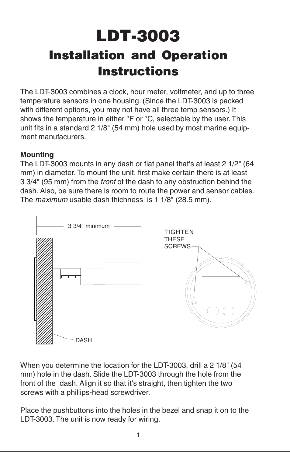 Lowrance electronic LDT-3003 User Manual | 12 pages