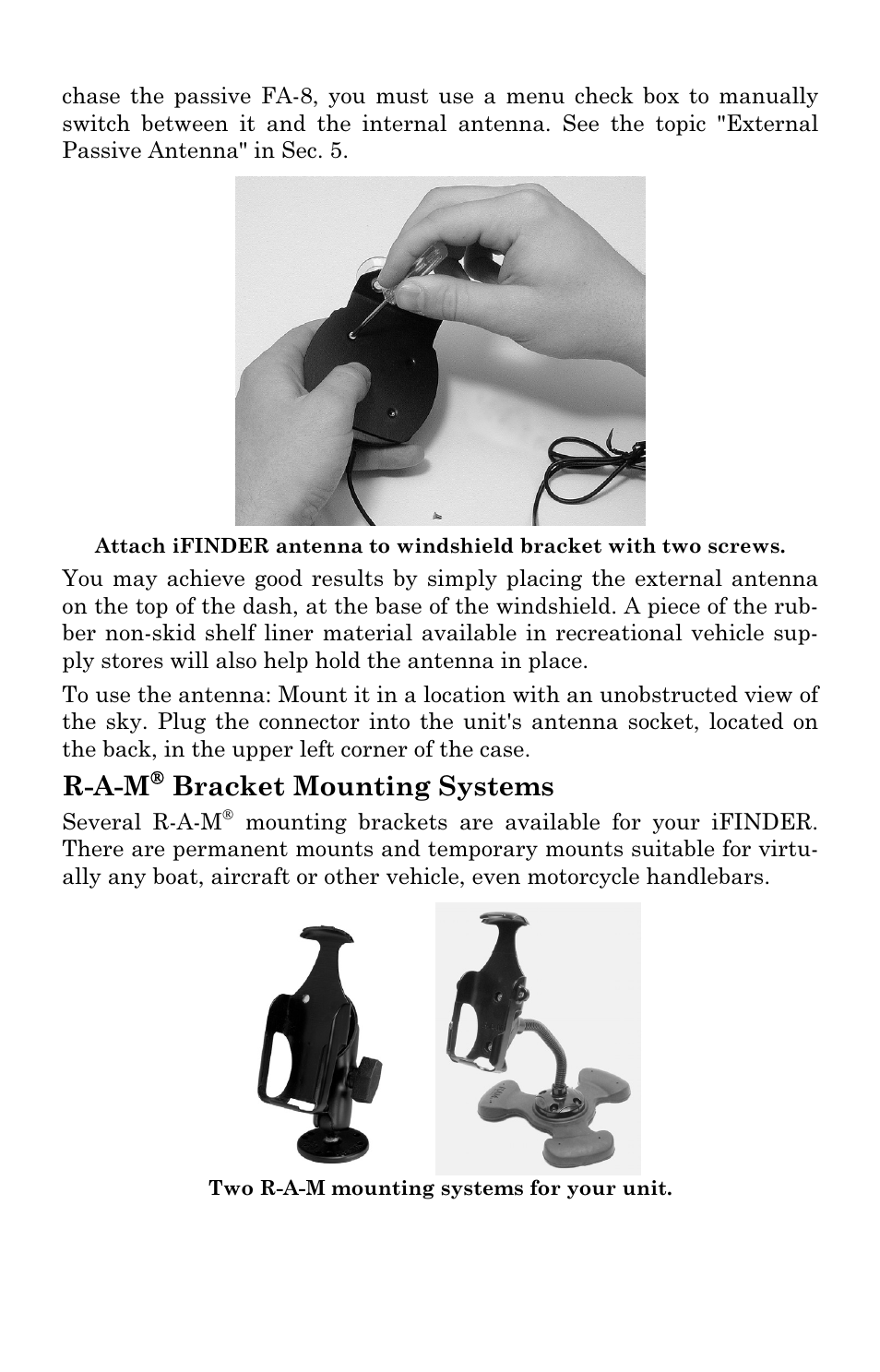 R-a-m, Bracket mounting systems | Lowrance electronic Lowrance iFINDER Pro User Manual | Page 25 / 132