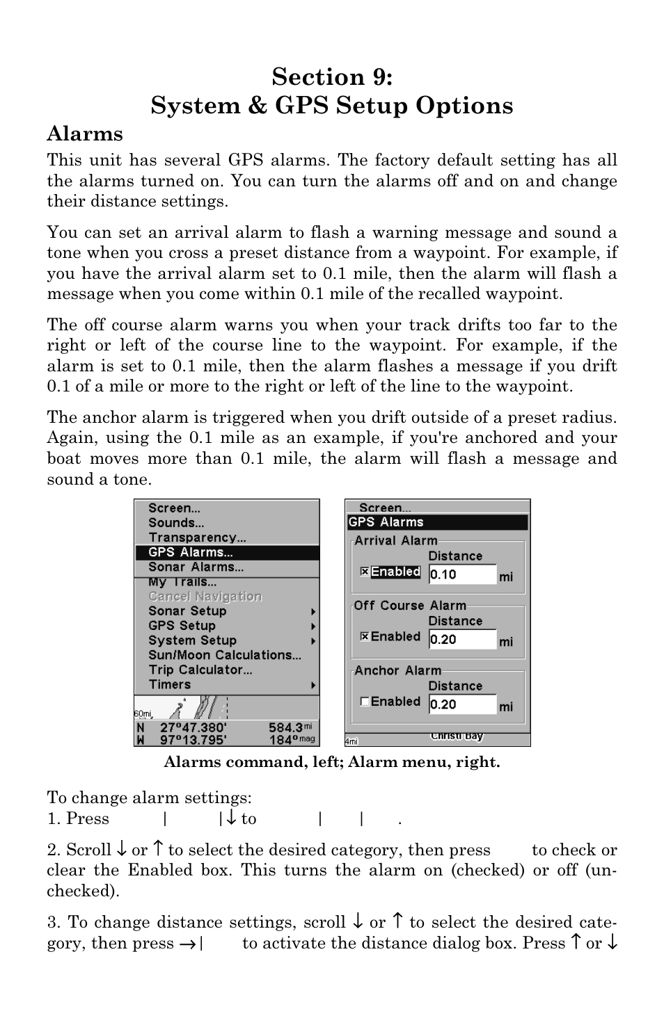 Alarms | Lowrance electronic M68C IceMachine User Manual | Page 127 / 176