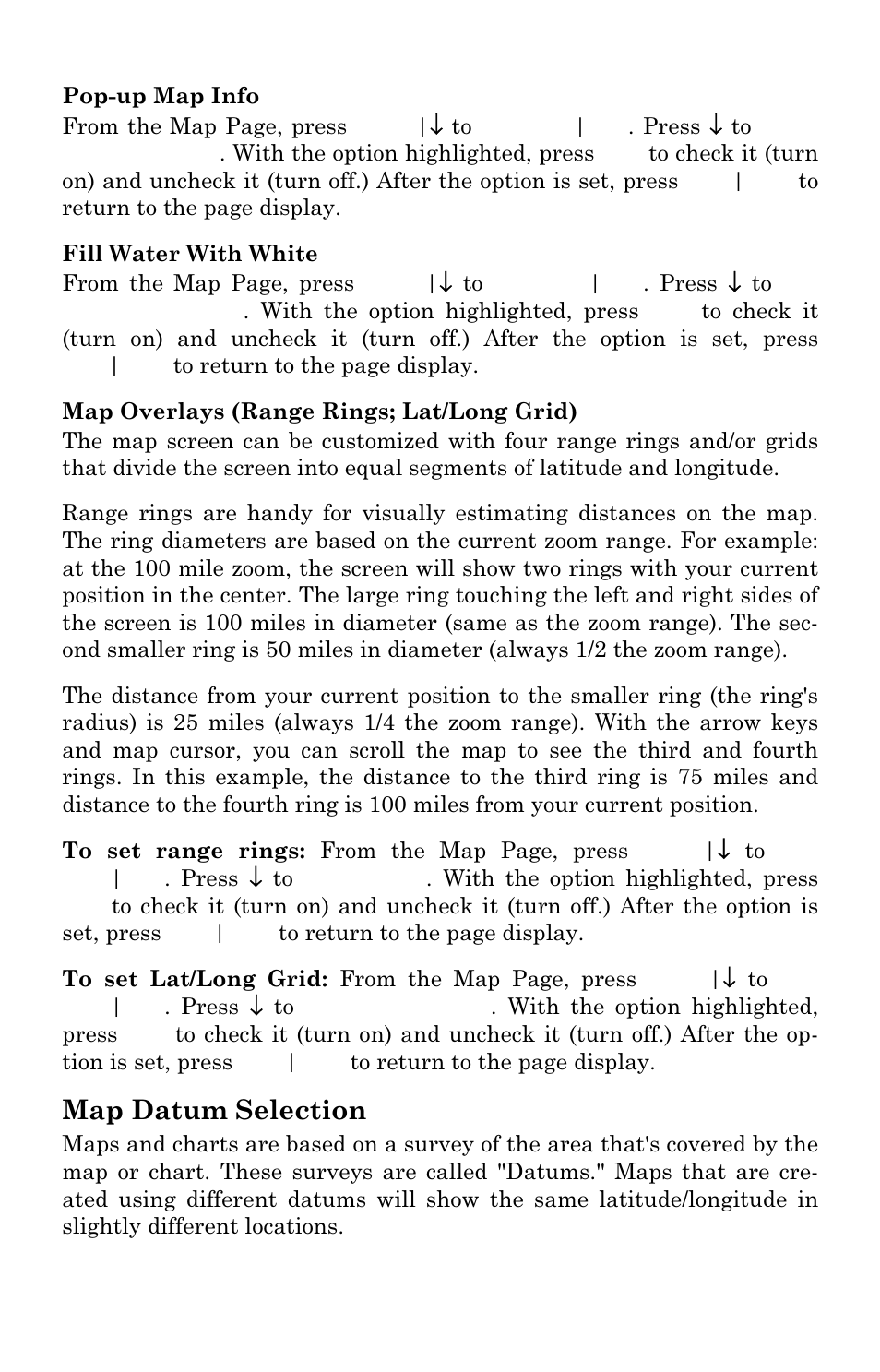 Map datum selection | Lowrance electronic M68C IceMachine User Manual | Page 136 / 176
