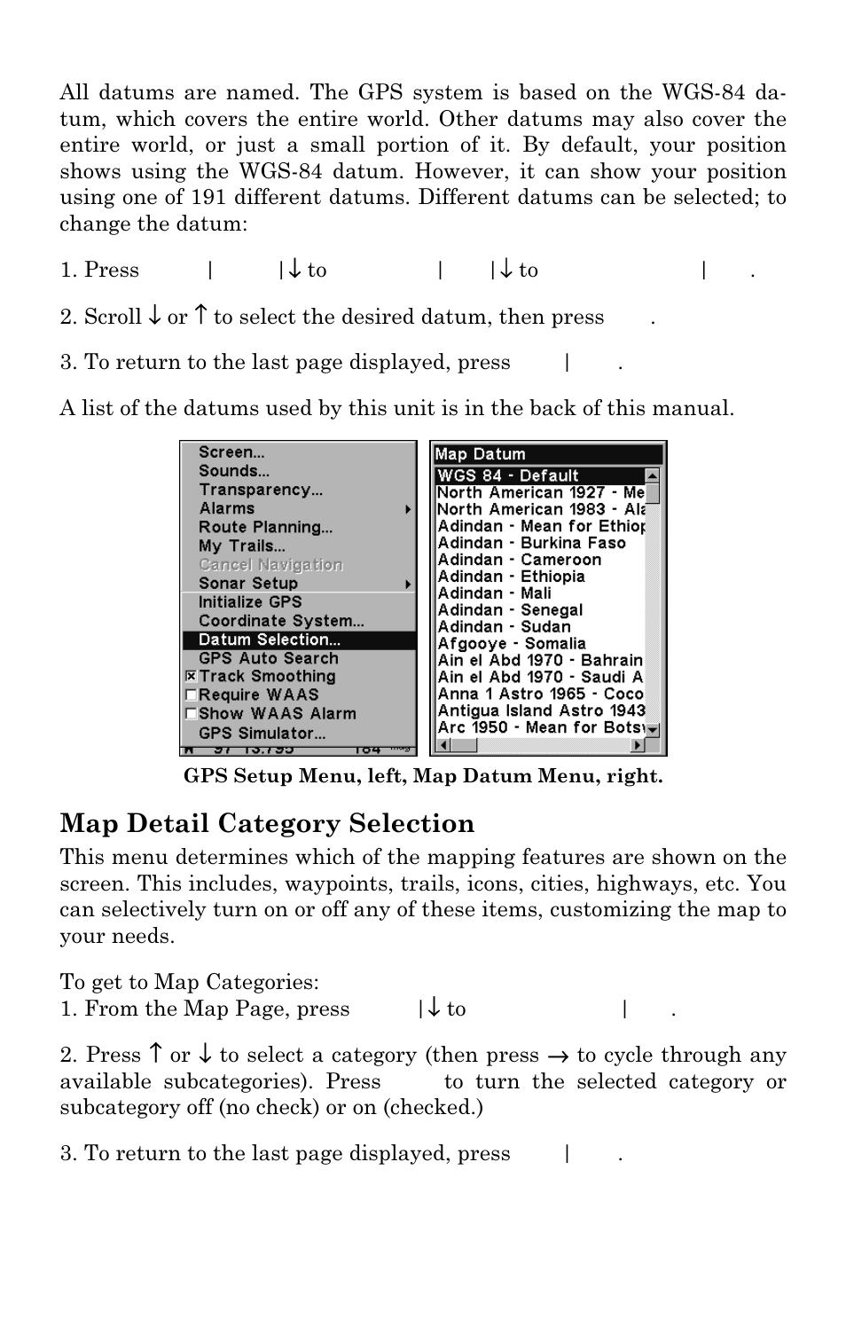 Map detail category selection | Lowrance electronic M68C IceMachine User Manual | Page 137 / 176