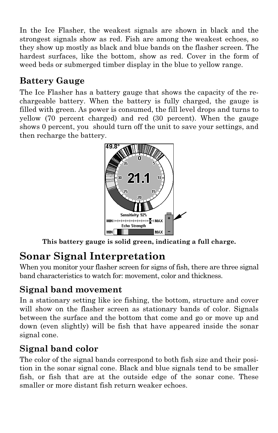 Sonar signal interpretation | Lowrance electronic M68C IceMachine User Manual | Page 80 / 176