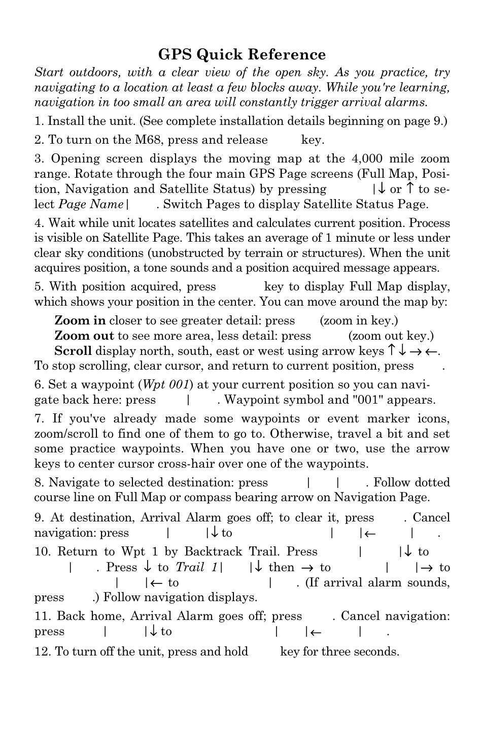 Gps quick reference | Lowrance electronic M68C IceMachine User Manual | Page 99 / 176