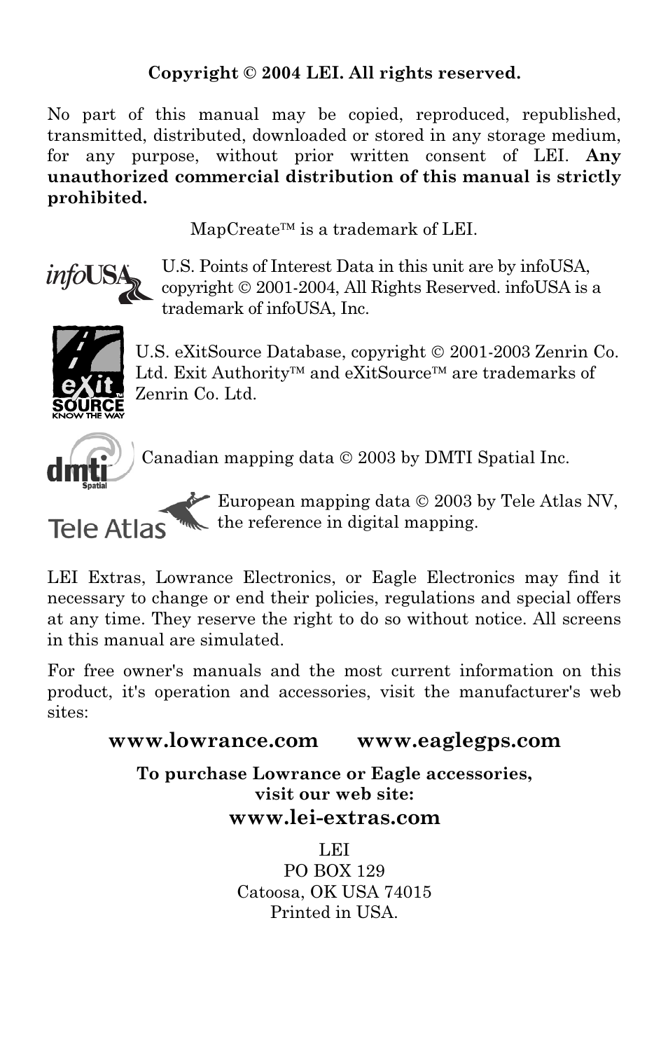 Lowrance electronic 6 User Manual | Page 2 / 108